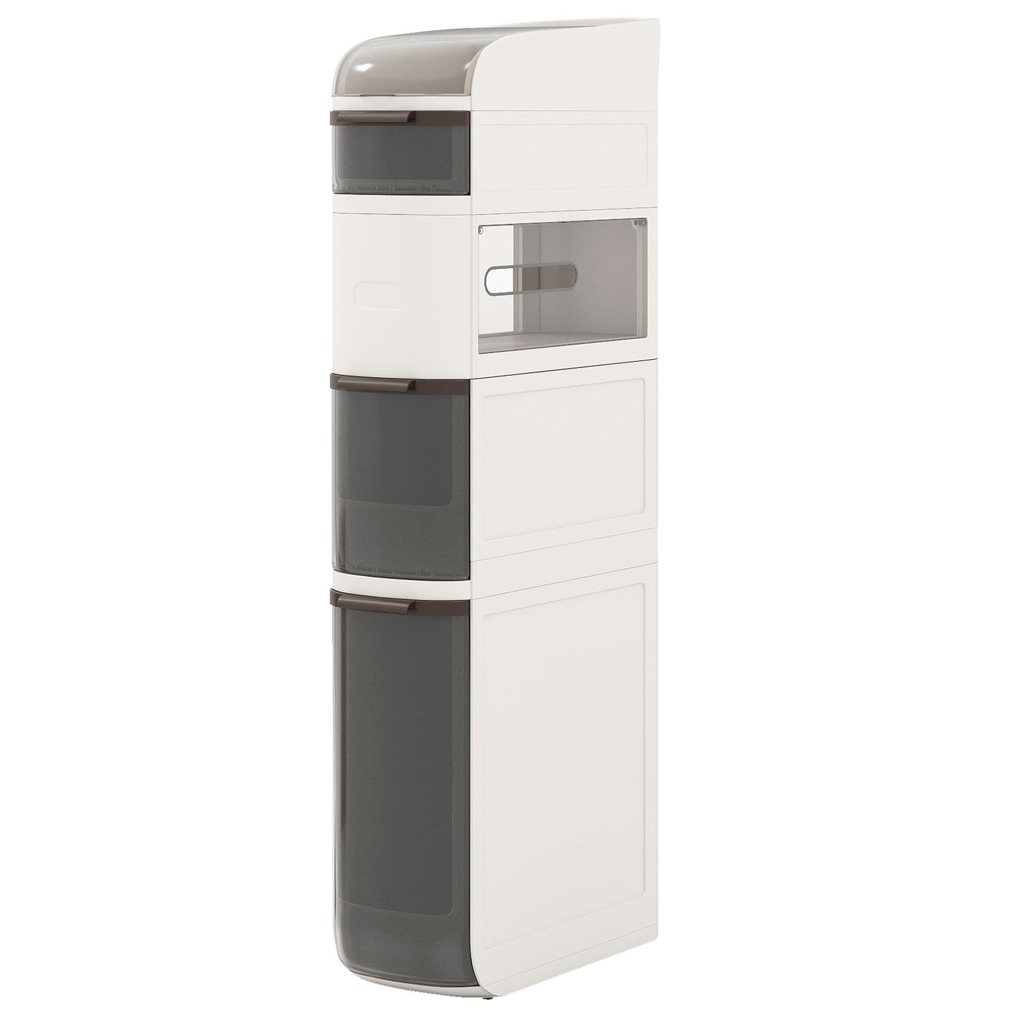 5-Tier Narrow Bathroom Storage Cabinet with Drawers and Tissue Box