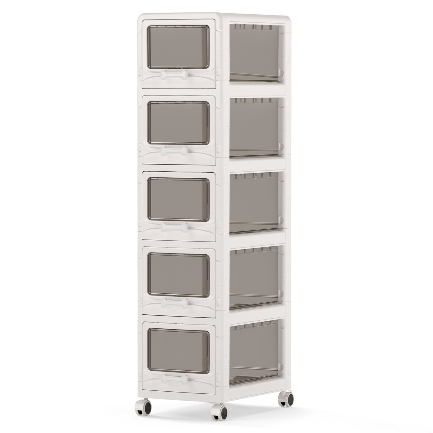 Rolling Storage Cart with Drawers and Lockable Wheels