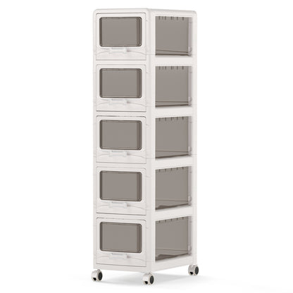 Rolling Storage Cart with Drawers and Lockable Wheels