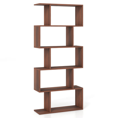 5-Tier S-Shaped Bookshelf with Anti-Tip Kit