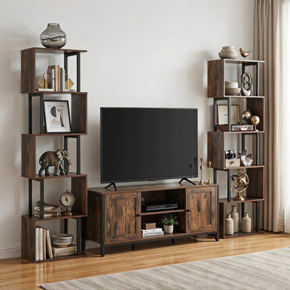 5-Tier S-Shaped Bookshelf with Open Cubes & Anti-Tip Kit