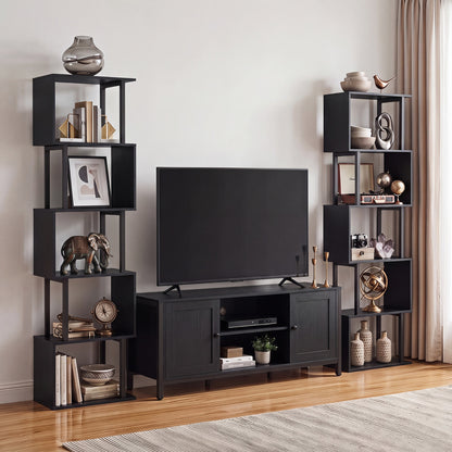 5-Tier S-Shaped Bookshelf with Open Cubes & Anti-Tip Kit