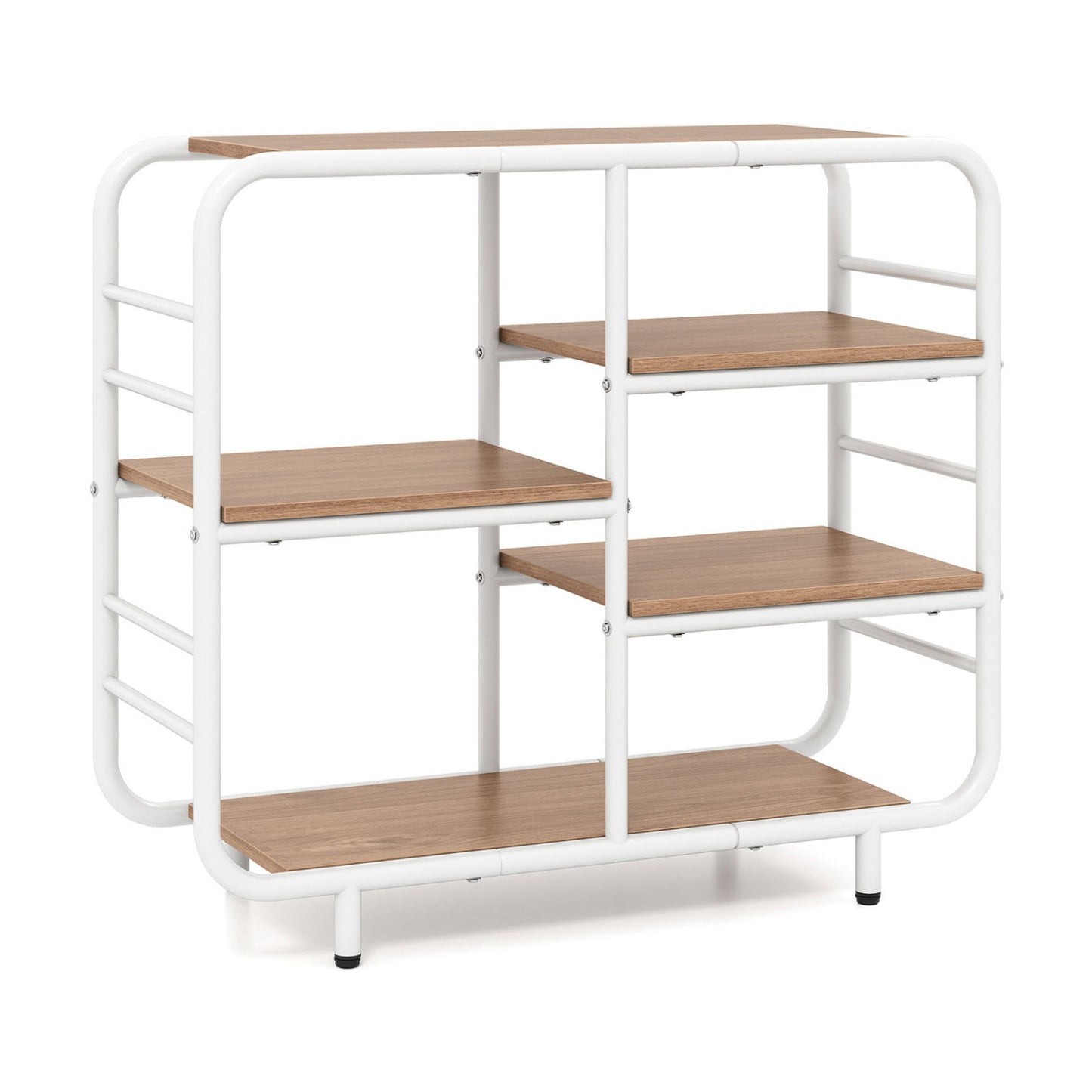5-Tier Storage Organizer Open Book Shelf with Metal Frame