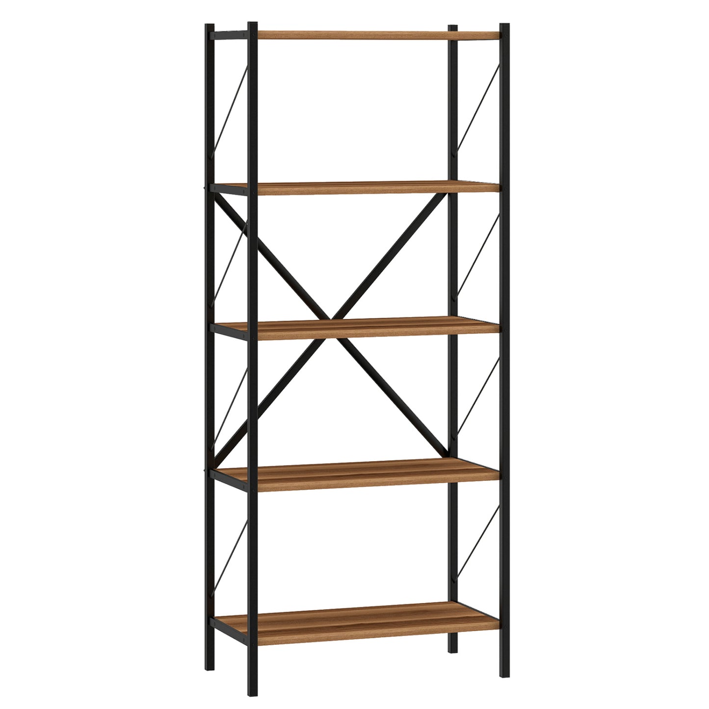 5-Tier Bookshelf with Heavy-Duty Metal Frame
