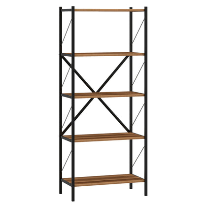 5-Tier Bookshelf with Heavy-Duty Metal Frame