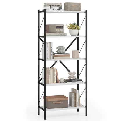 5-Tier Bookshelf with Heavy-Duty Metal Frame