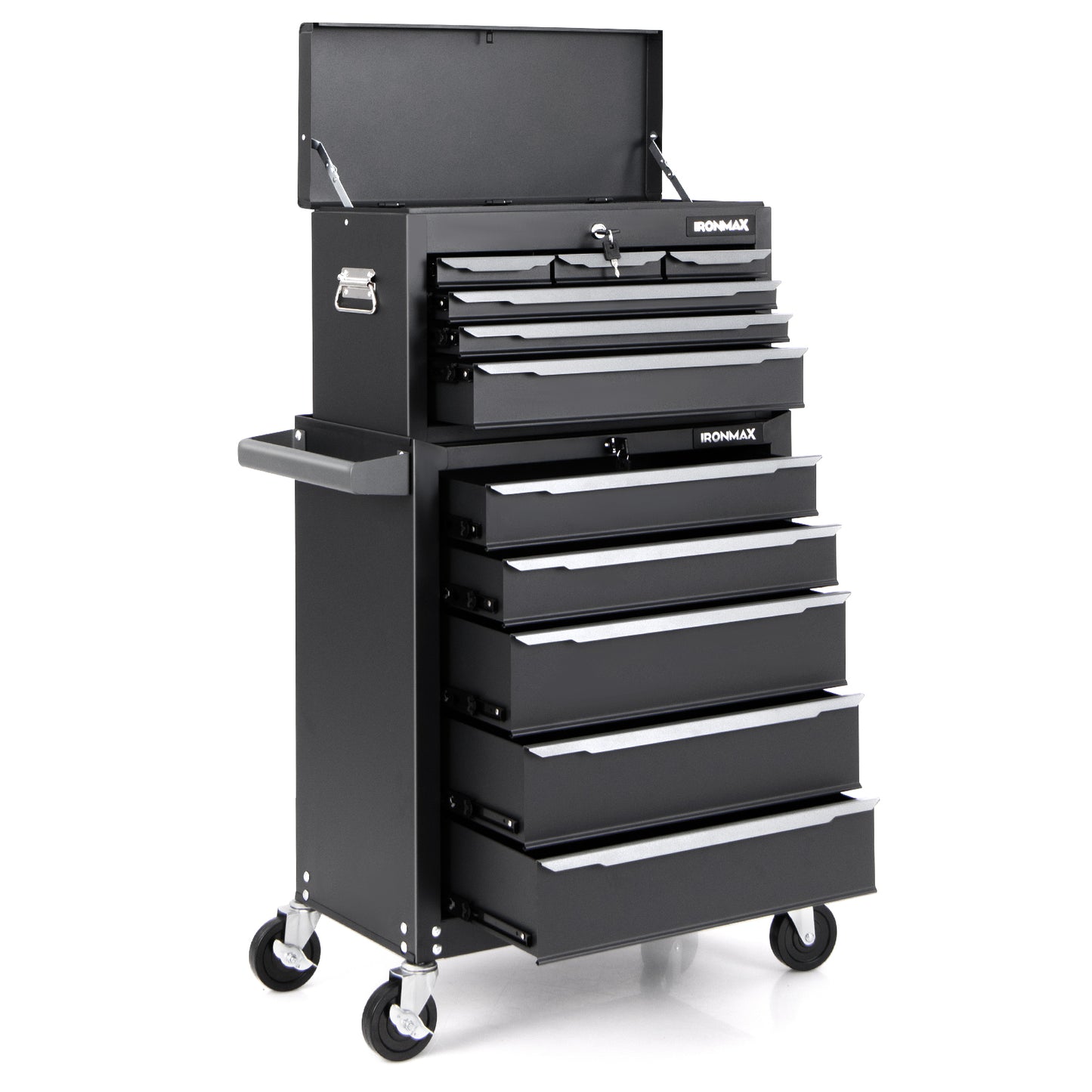 5-Drawer Tool Storage Cabinet with Hanging Holes and Central Keyed Locking System-Black
