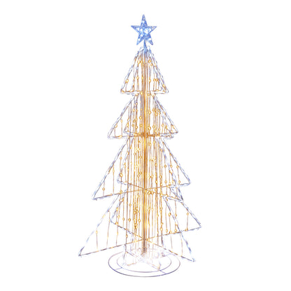 5 Feet Animated Christmas Tree with Warm and Cold LED Lights