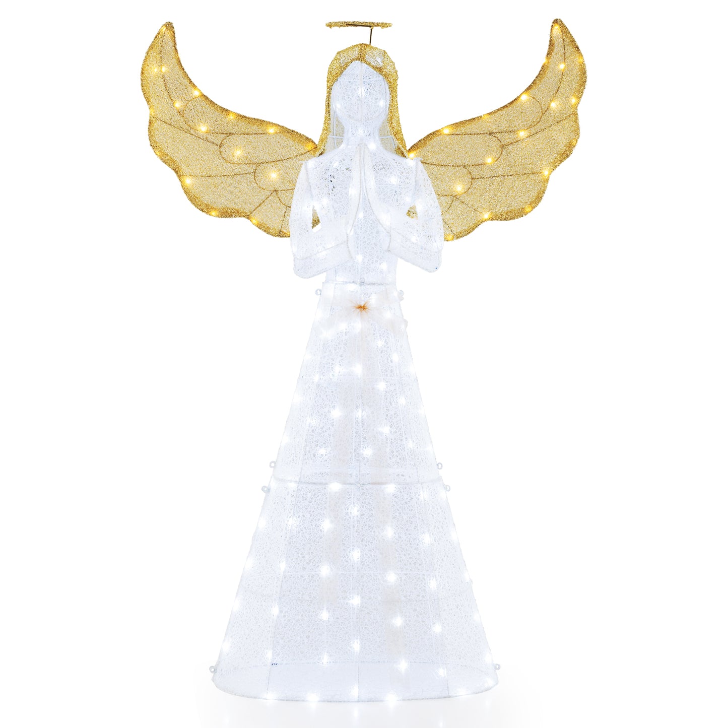 5 ft Festive Pre-Lit Angel with Halo and 150 LED Lights