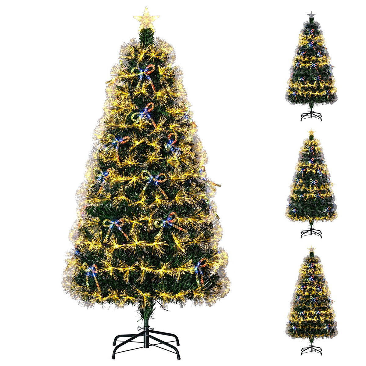 5 ft Fiber Optic Artificial Christmas Tree with Dazzling Optical Fibers-S