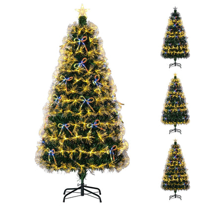 5 ft Fiber Optic Artificial Christmas Tree with Dazzling Optical Fibers-S