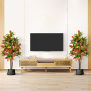5 FT Tall Artificial Croton Plant with Gradient Leaves and Nursery Pot