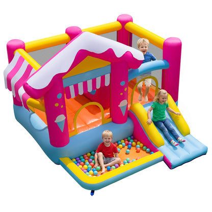 5-in-1 Inflatable Bounce House with Slide and Ball Pit
