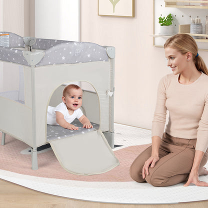 5-in-1 Portable Pack and Play with Diaper Changing Table