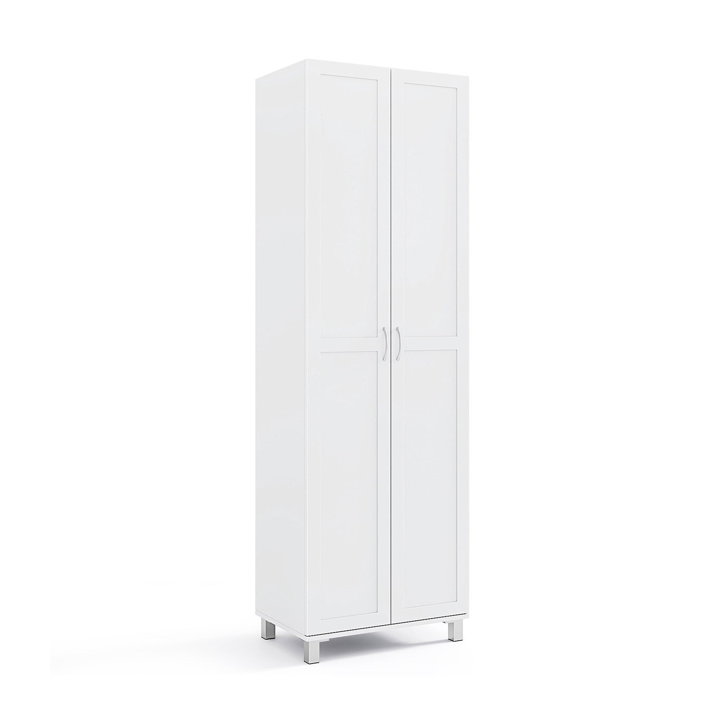 73.5 Inch Freestanding Double Door Tall Versatile Storage Organizer-White