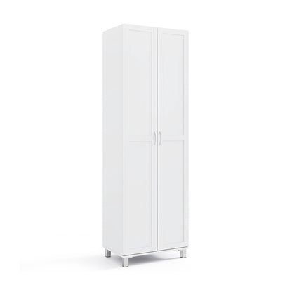 73.5 Inch Freestanding Double Door Tall Versatile Storage Organizer-White