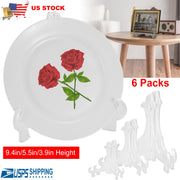 6Pcs Plastic Easels Plate Display Stand Picture Frame Holder for Photo Dish Art Pieces Certificates Placecard Home Office Birthday Decoration