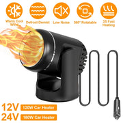 24V 160W Portable Car Heater 2 In 1 Heating Cooling Fan