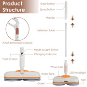 Cordless Spin Mop with Spray