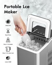 Portable Countertop Ice Maker Machine with Scoop-Silver