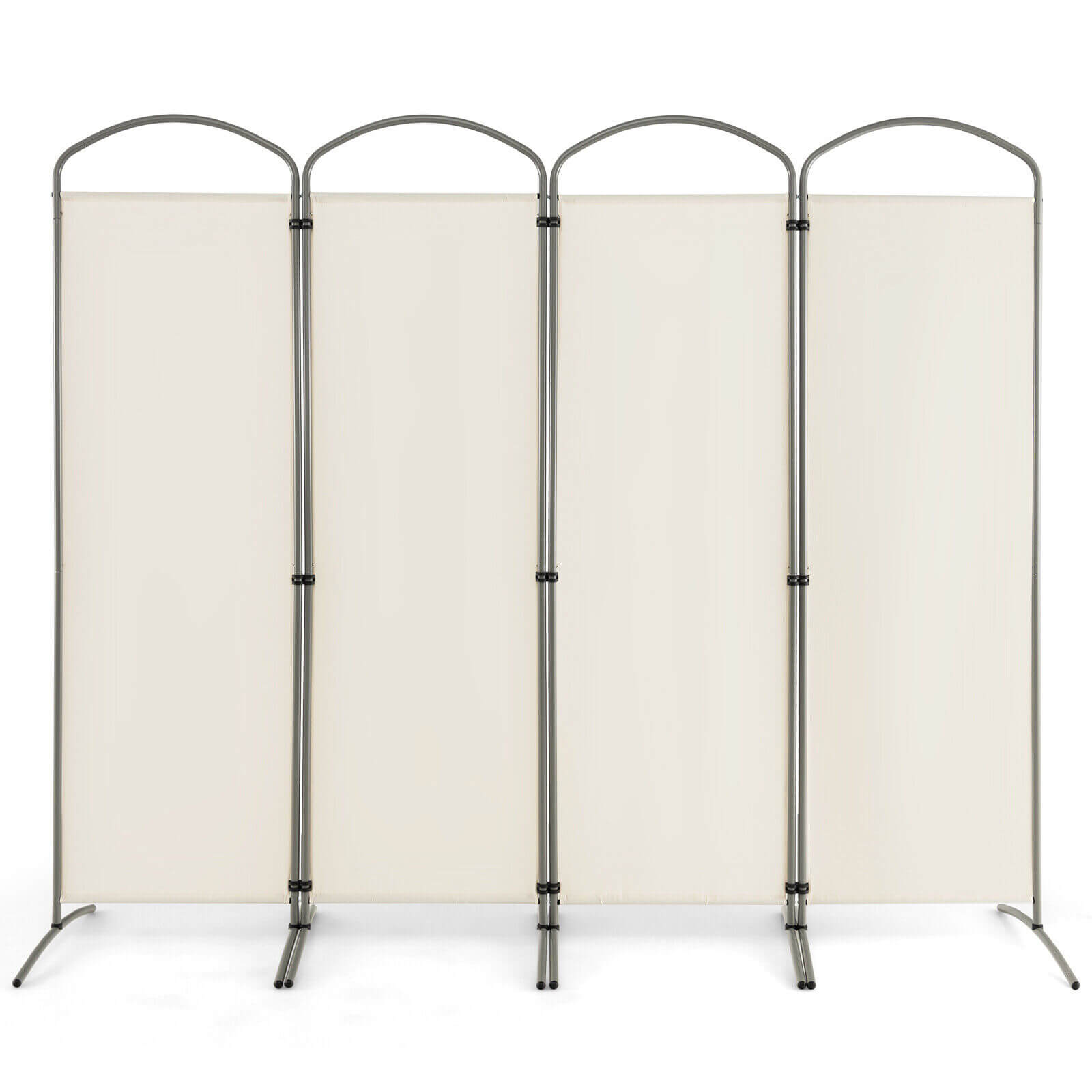 6.2Ft Folding 4-Panel Room Divider for Home Office Living Room-Black - White