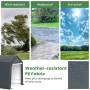 6 x 6.5/8 x 6.5 Feet Portable Motorcycle Outdoor Storage Shelter-8 Feet