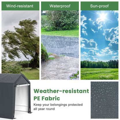 6 x 6.5/8 x 6.5 Feet Portable Motorcycle Outdoor Storage Shelter