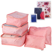 9Pcs Nude Pink Clothes Storage Bags Travel Luggage Organizer