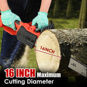 16Inch Electric Cordless Chainsaw With 2Pcs 21V 3.0Ah Battery and Charger Brushless Battery Operated Handheld Chainsaw With Auto Oiler Safety Switch f