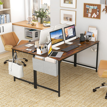 60 Inch Computer Desk with Charging Station Storage Bag