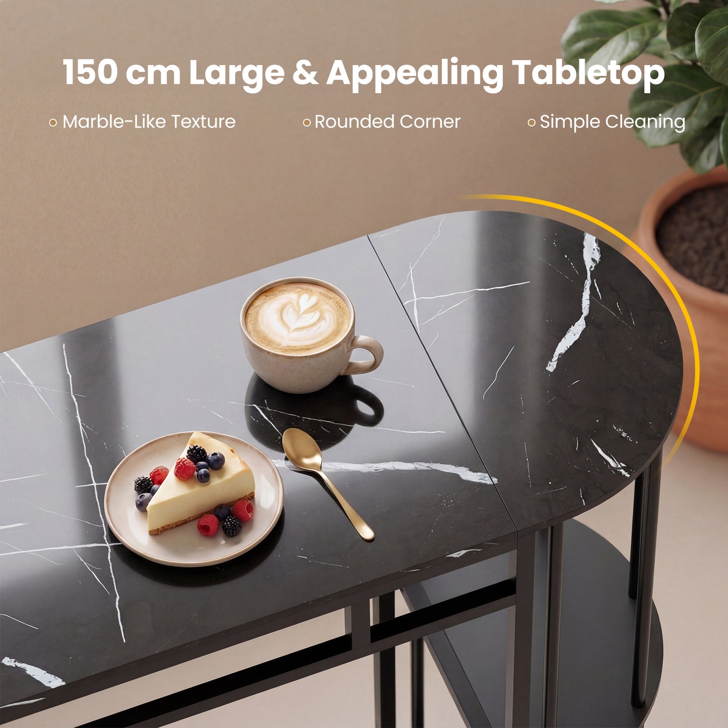 60 Inch Dining Table and 2 Upholstered Barstools with Faux Marble Tabletop-Gray