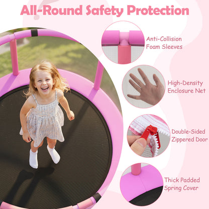 60-Inch Kids Trampoline with Adjustable Gymnastics Bar