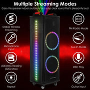 Portable Wireless Party Speaker Colorful Lights DJ PA System