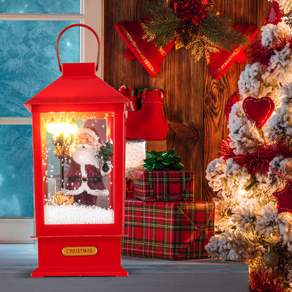 61 Inch Christmas Musical Street Lamp Post with Detachable Snow Globe Lantern-Red