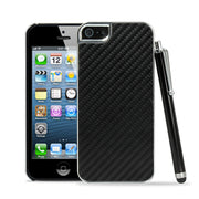 Deluxe Black Carbon Fiber Clip On Hard Back Case Cover For New iPhone 5