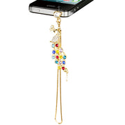 Colorful Crystal Diamond Peacock Dust Cap Pendant for Cell Phone 3.5mm Jack