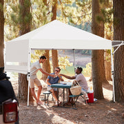 17 Feet x 10 Feet Foldable Pop Up Canopy with Adjustable Instant Sun Shelter-White