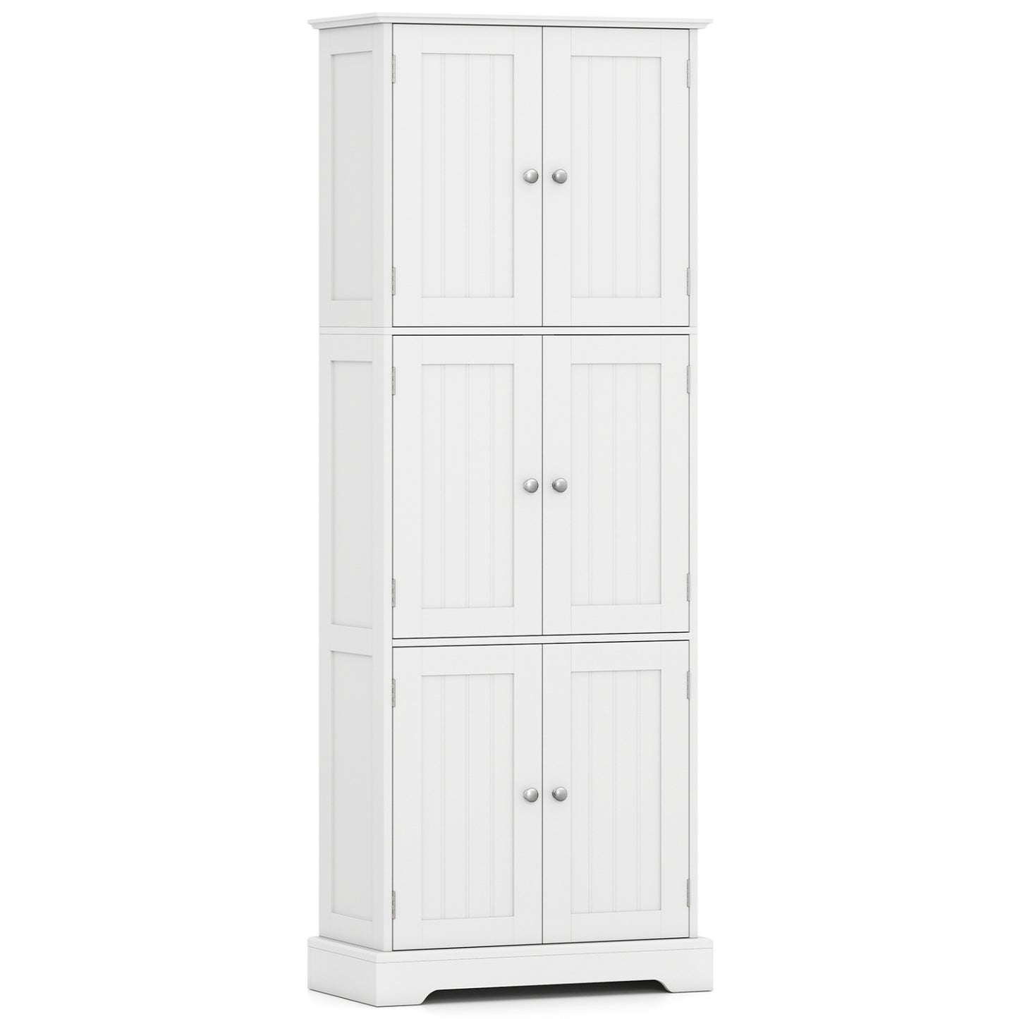 63-Inch Tall Bathroom Storage Cabinet with 6 Doors