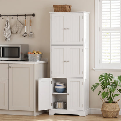 63-Inch Tall Bathroom Storage Cabinet with 6 Doors
