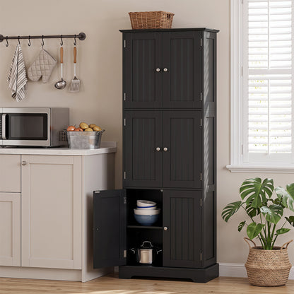 63-Inch Tall Bathroom Storage Cabinet with 6 Doors