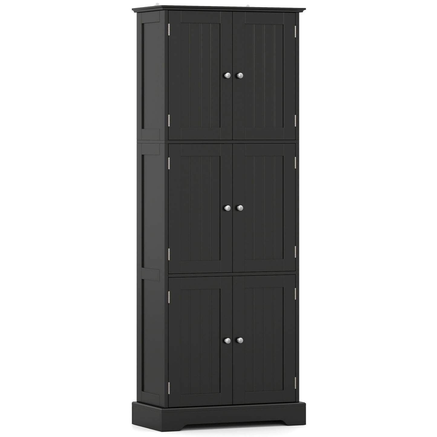 63-Inch Tall Bathroom Storage Cabinet with 6 Doors
