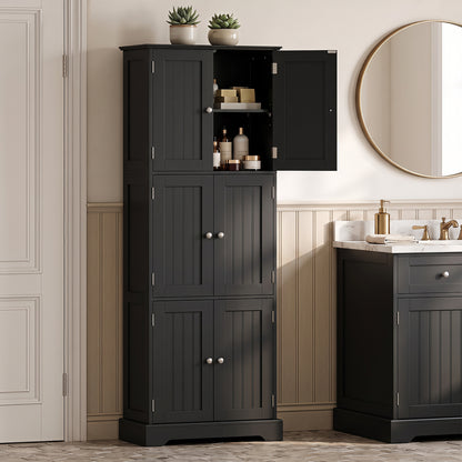 63-Inch Tall Bathroom Storage Cabinet with 6 Doors