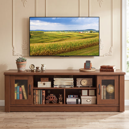 63" Farmhouse TV Stand for 70" TVs with Fluted Doors