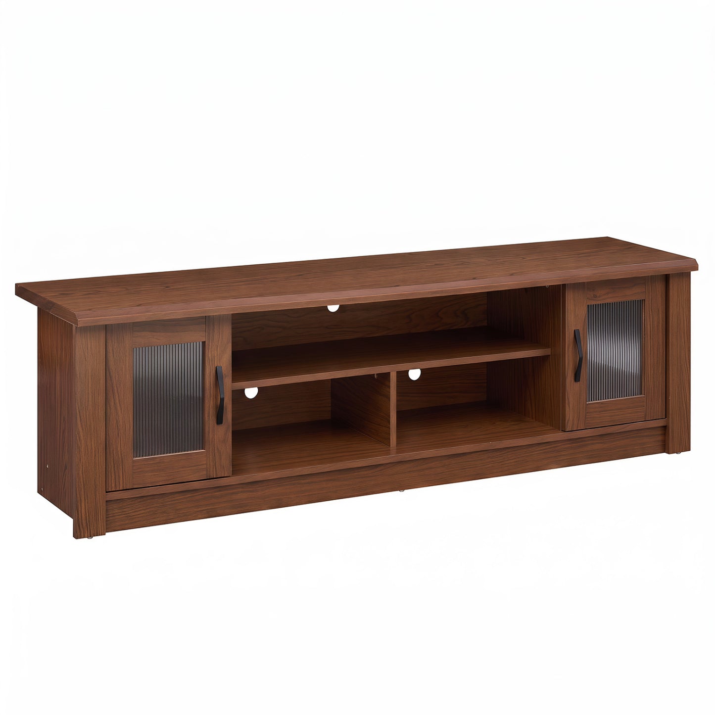 63" Farmhouse TV Stand for 70" TVs with Fluted Doors
