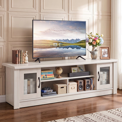 63" Farmhouse TV Stand for 70" TVs with Fluted Doors