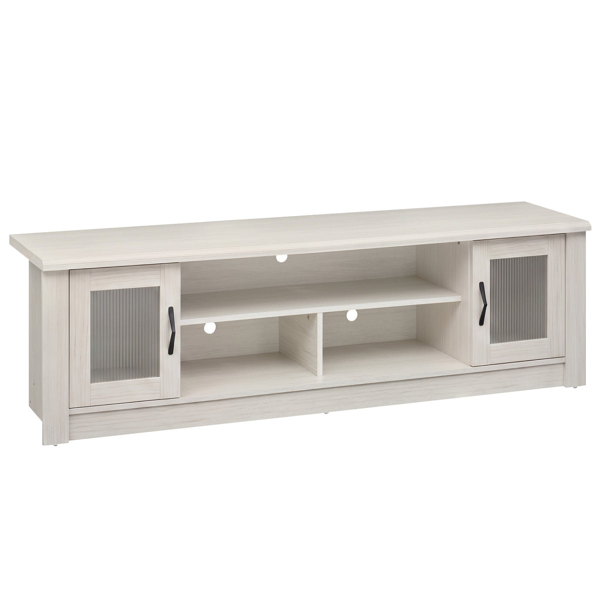 63" Farmhouse TV Stand for 70" TVs with Fluted Doors