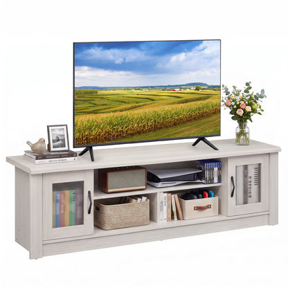 63" Farmhouse TV Stand for 70" TVs with Fluted Doors
