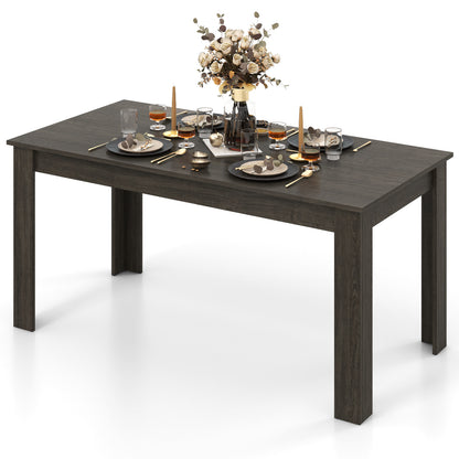 63 Inch Rectangular Modern Dining Kitchen Table-Oak - Gray