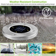 4pcs Solar Ground Light Waterproof Buried Light In-Ground Path Deck Lawn