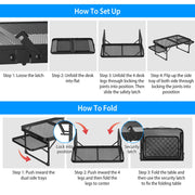 Foldable Camping Grill Table with Side Trays